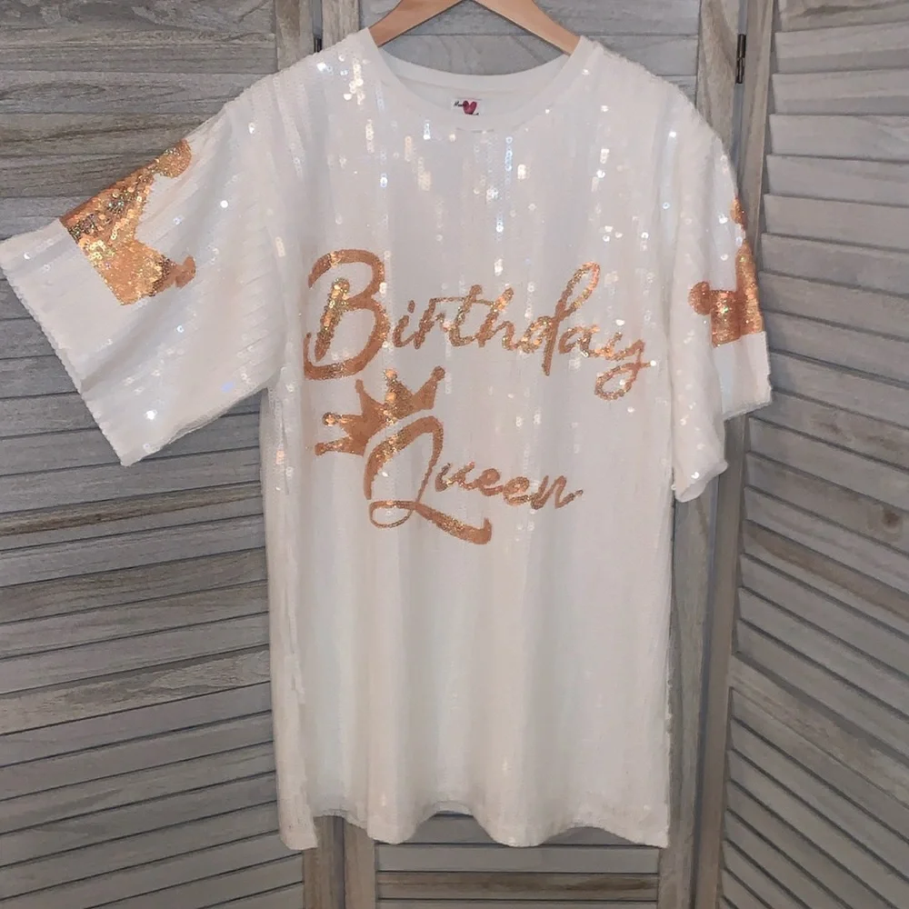 NWOT Birthday Queen Sequin Dress - Picture 4 of 8